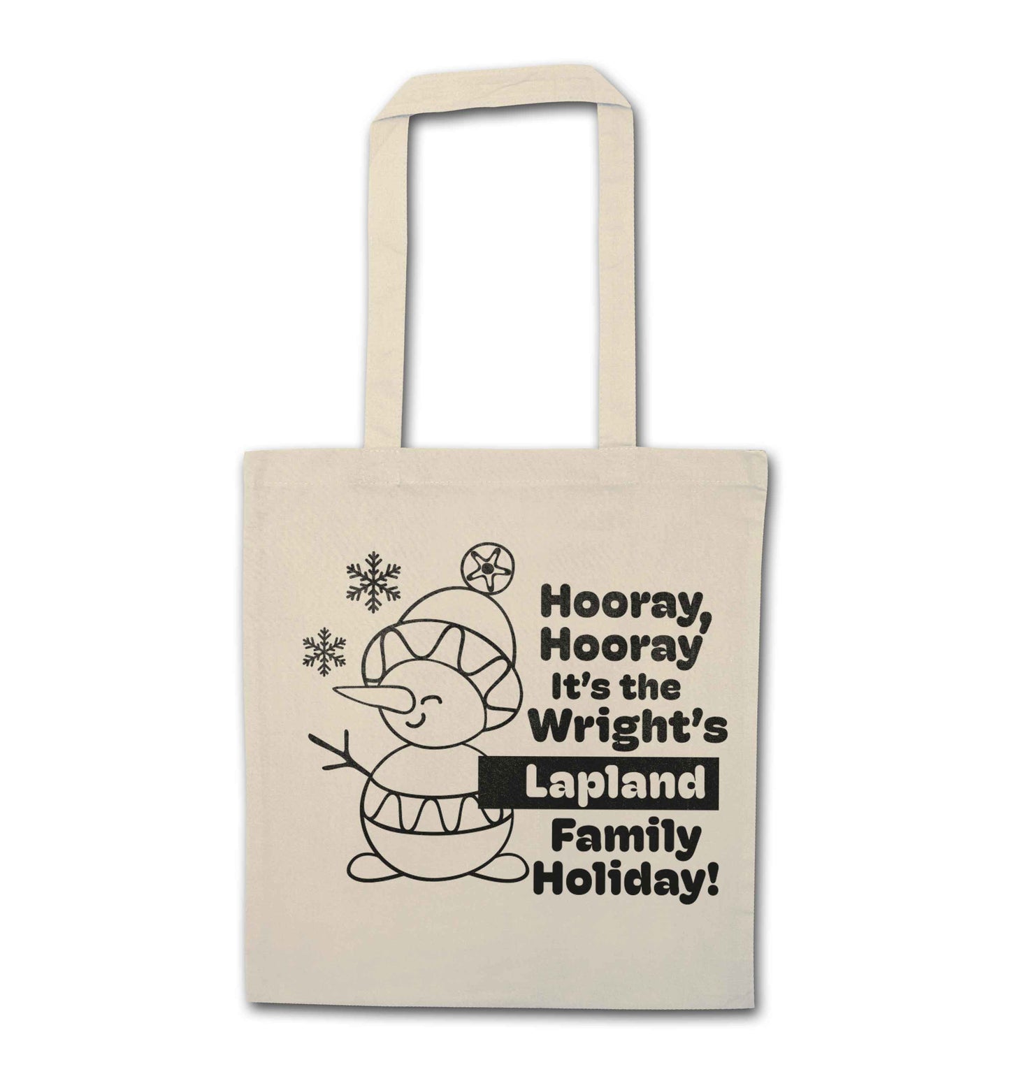 Hooray it's the personalised Lapland holiday! natural tote bag