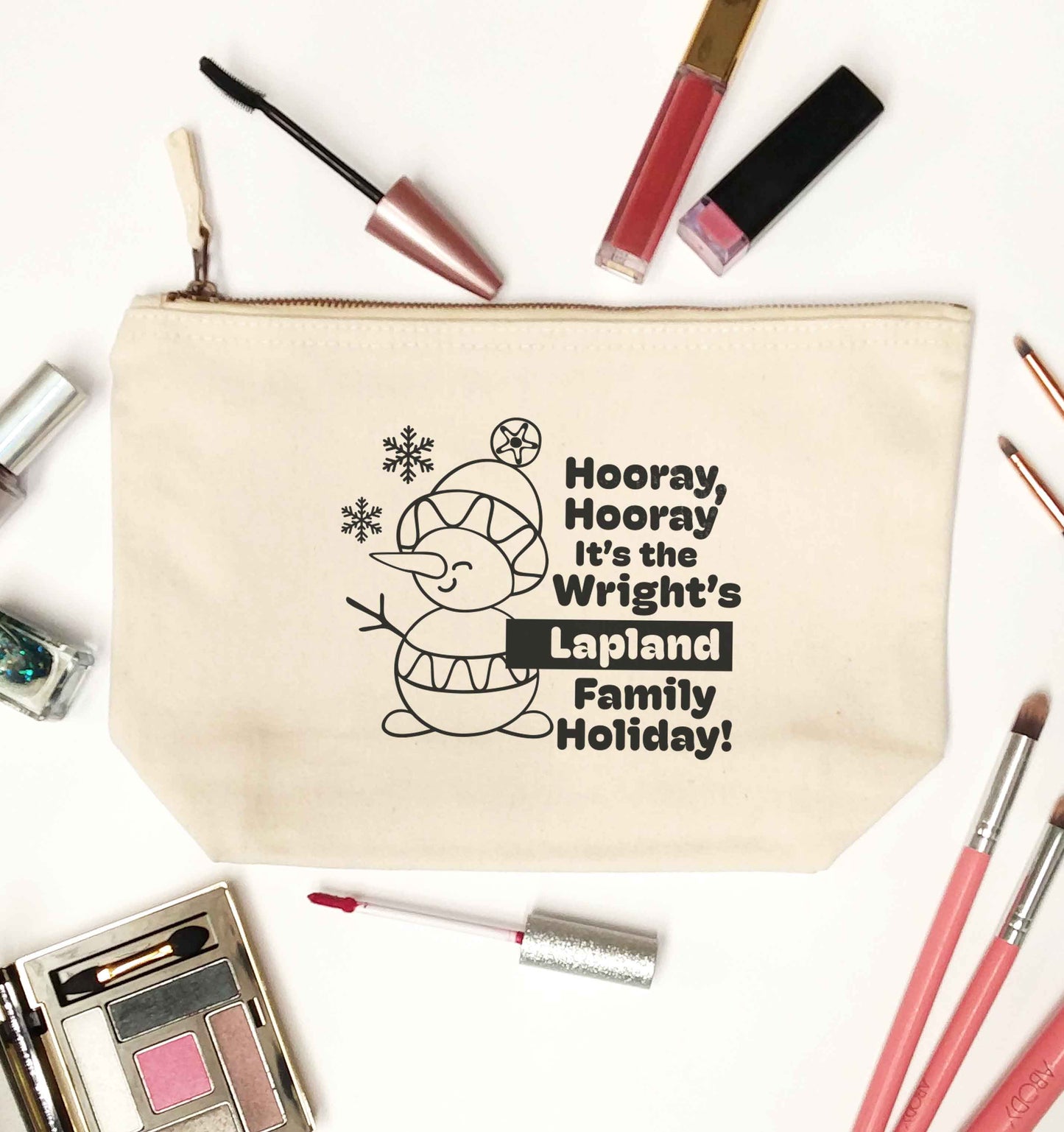Hooray it's the personalised Lapland holiday! natural makeup bag