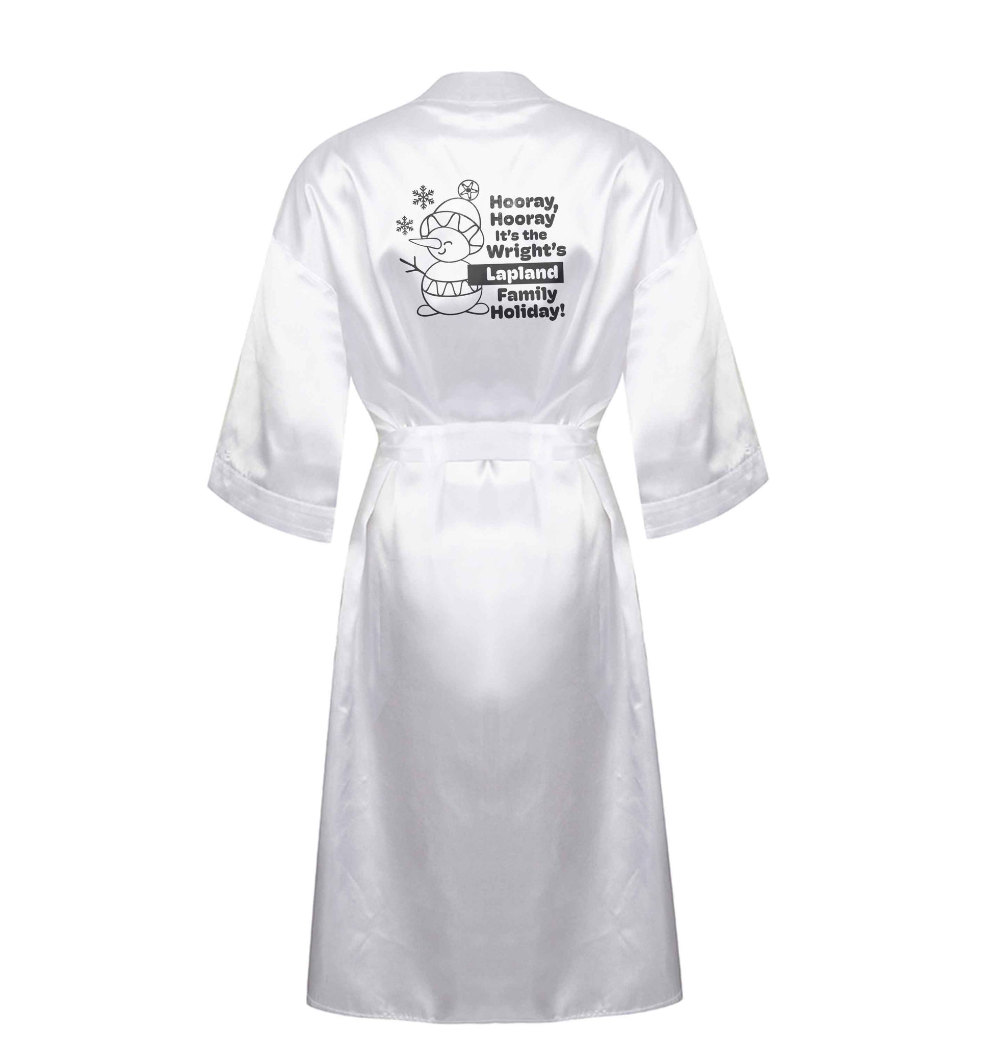 Hooray it's the personalised Lapland holiday! XL/XXL white ladies dressing gown size 16/18