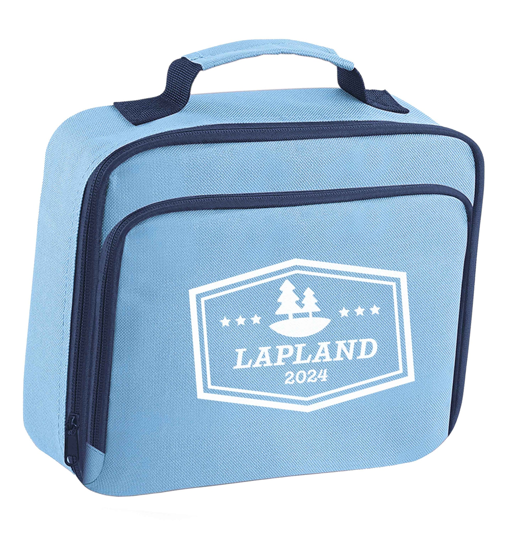 Custom date Lapland insulated blue lunch bag cooler
