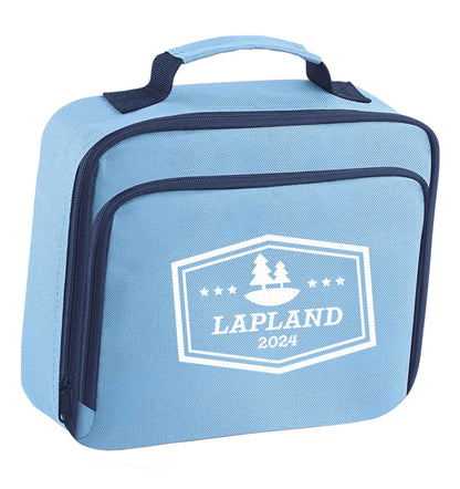 Custom date Lapland insulated blue lunch bag cooler