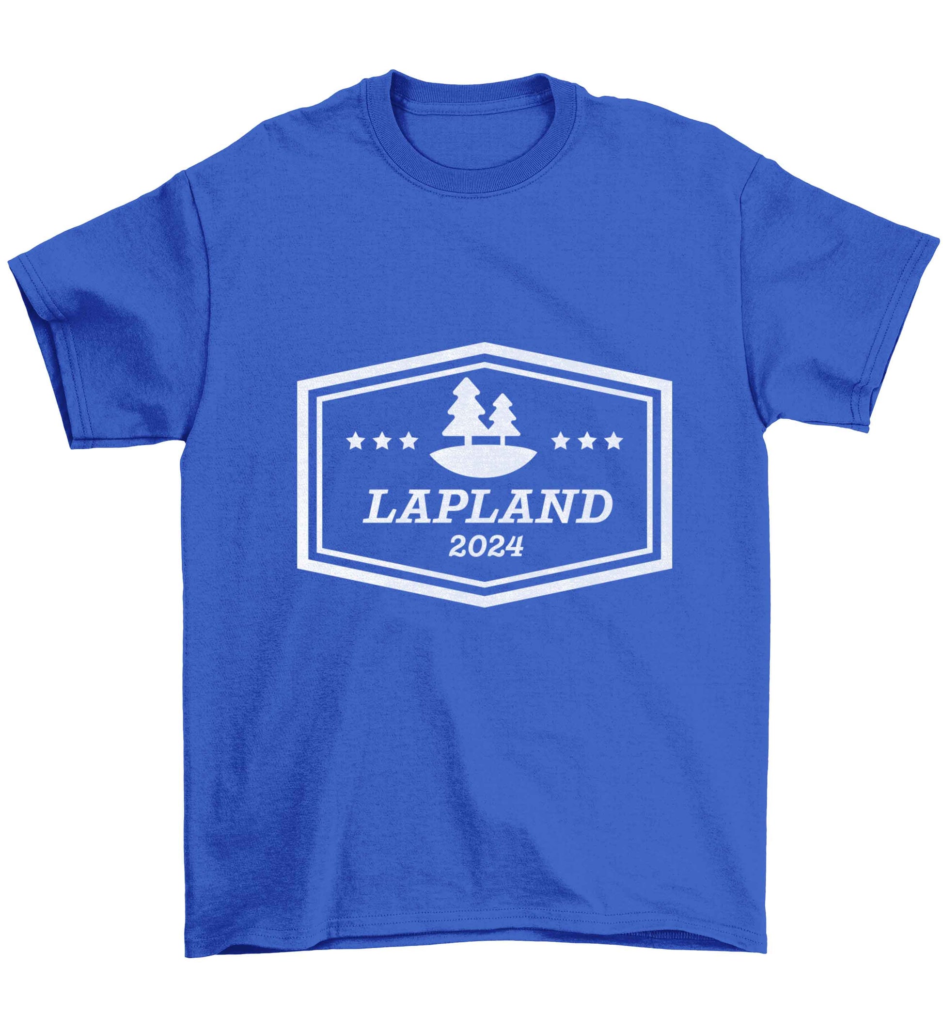 Custom date Lapland Children's blue Tshirt 12-13 Years