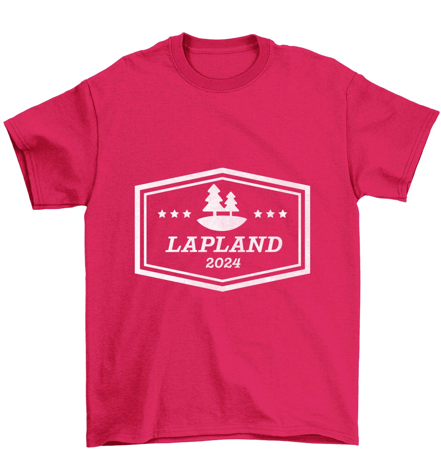Custom date Lapland Children's pink Tshirt 12-13 Years