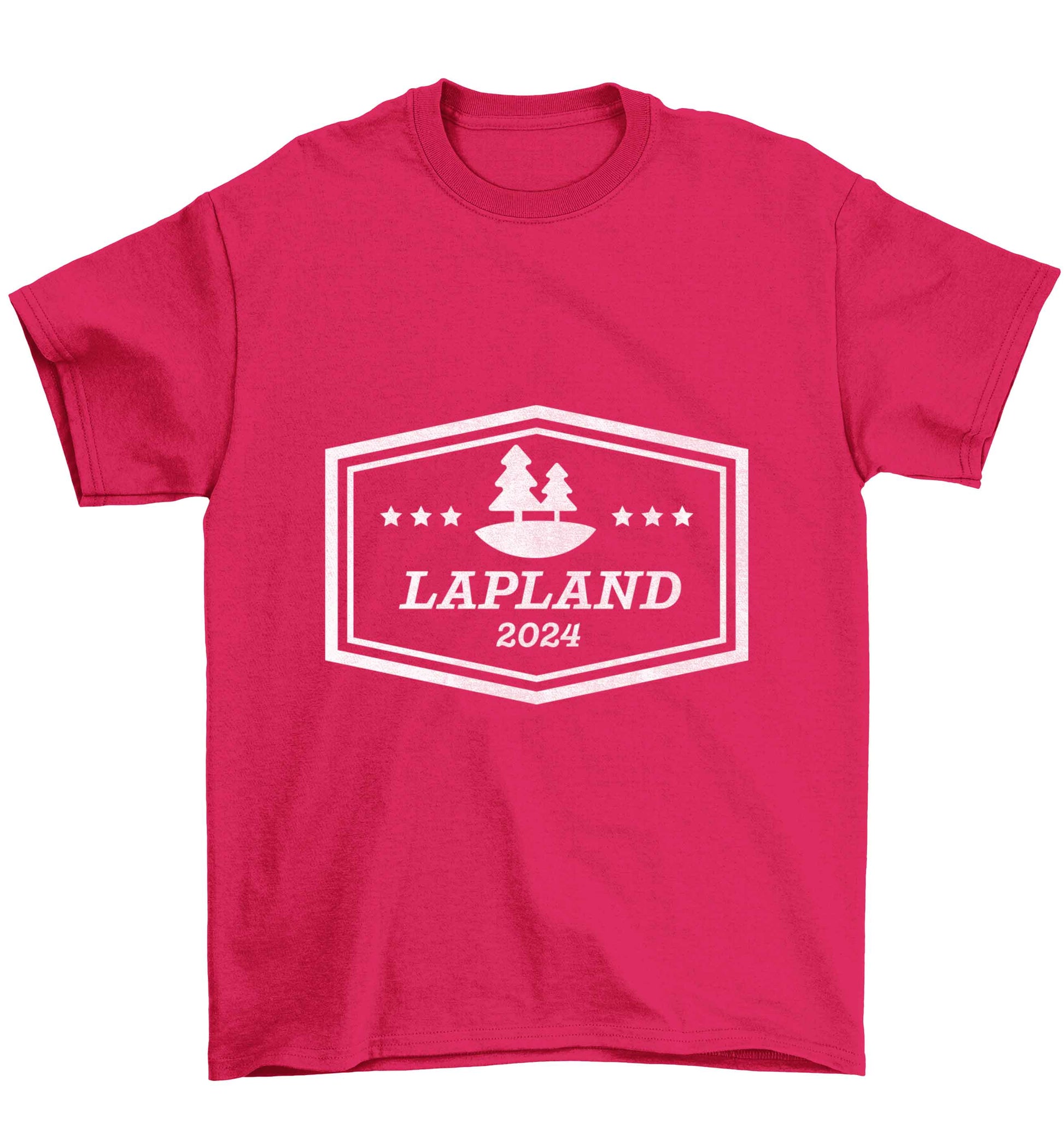Custom date Lapland Children's pink Tshirt 12-13 Years