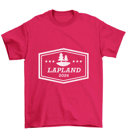 Custom date Lapland Children's pink Tshirt 12-13 Years