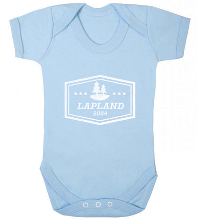 Custom date Lapland baby vest pale blue 18-24 months