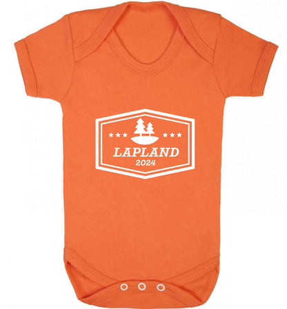 Custom date Lapland baby vest orange 18-24 months