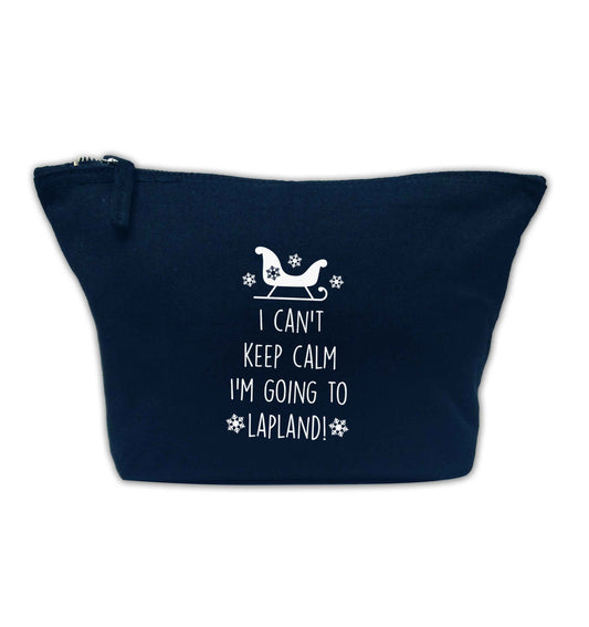 I can't keep calm I'm going to Lapland navy makeup bag
