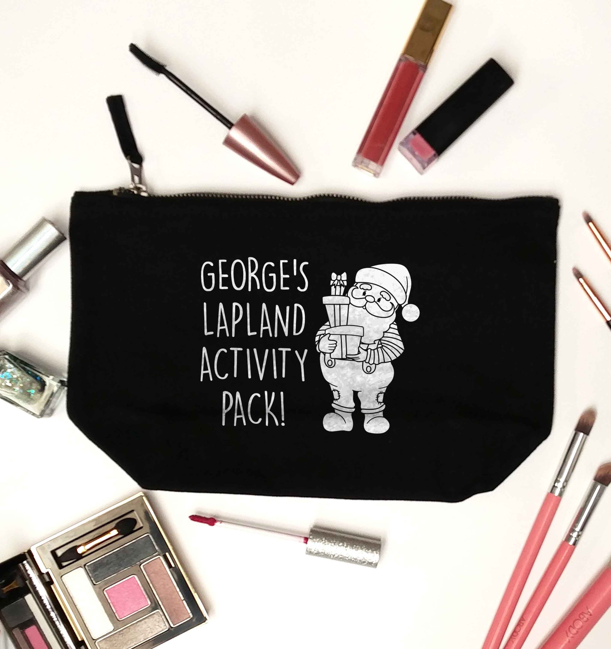 Custom Lapland activity pack black makeup bag
