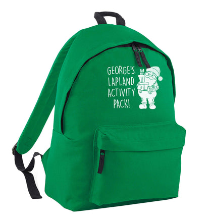 Custom Lapland activity pack green adults backpack
