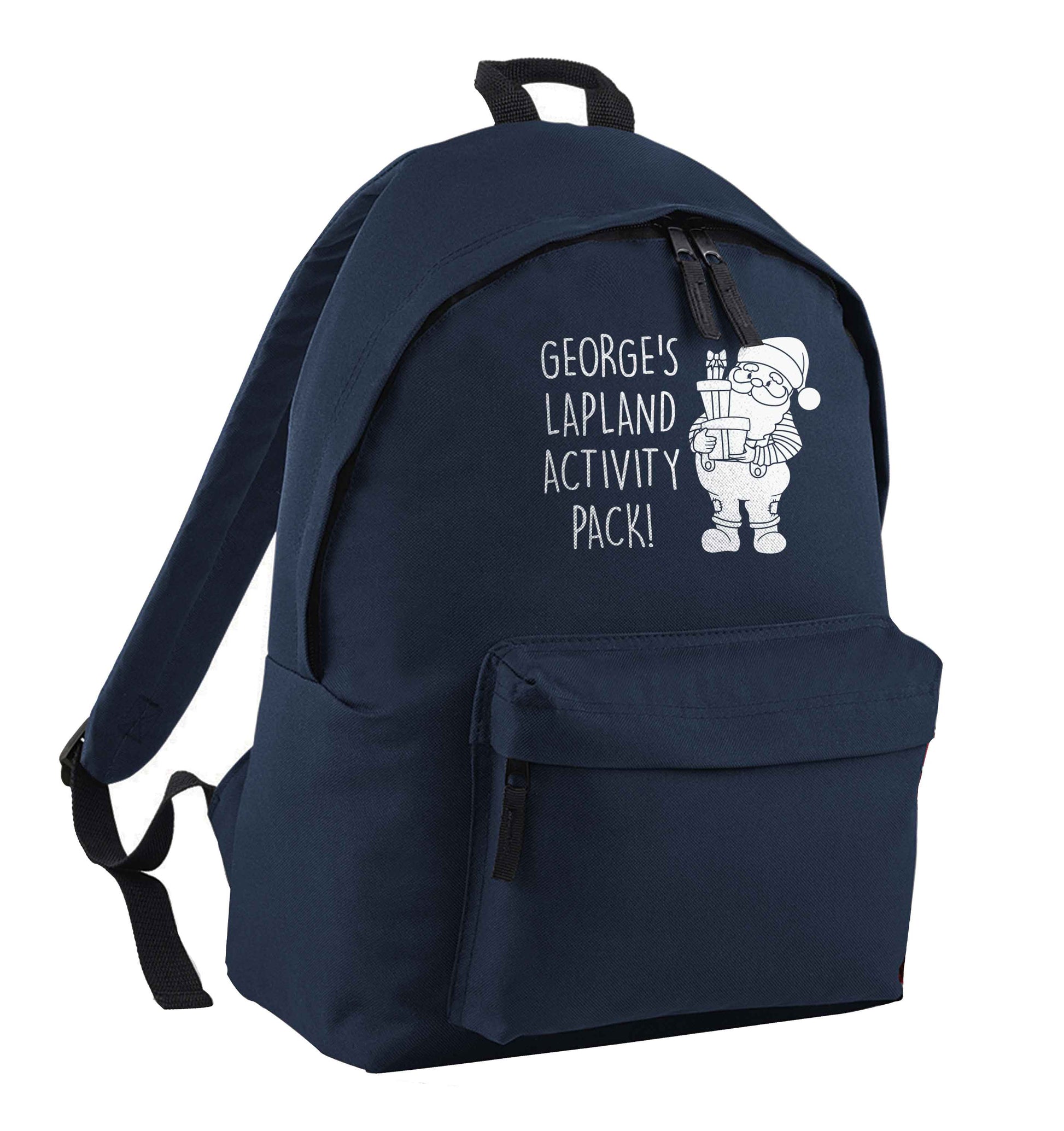 Custom Lapland activity pack navy children's backpack
