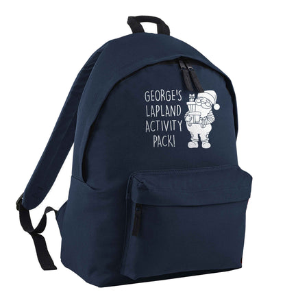 Custom Lapland activity pack navy children's backpack