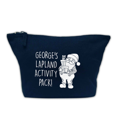 Custom Lapland activity pack navy makeup bag