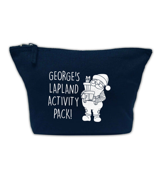 Custom Lapland activity pack navy makeup bag