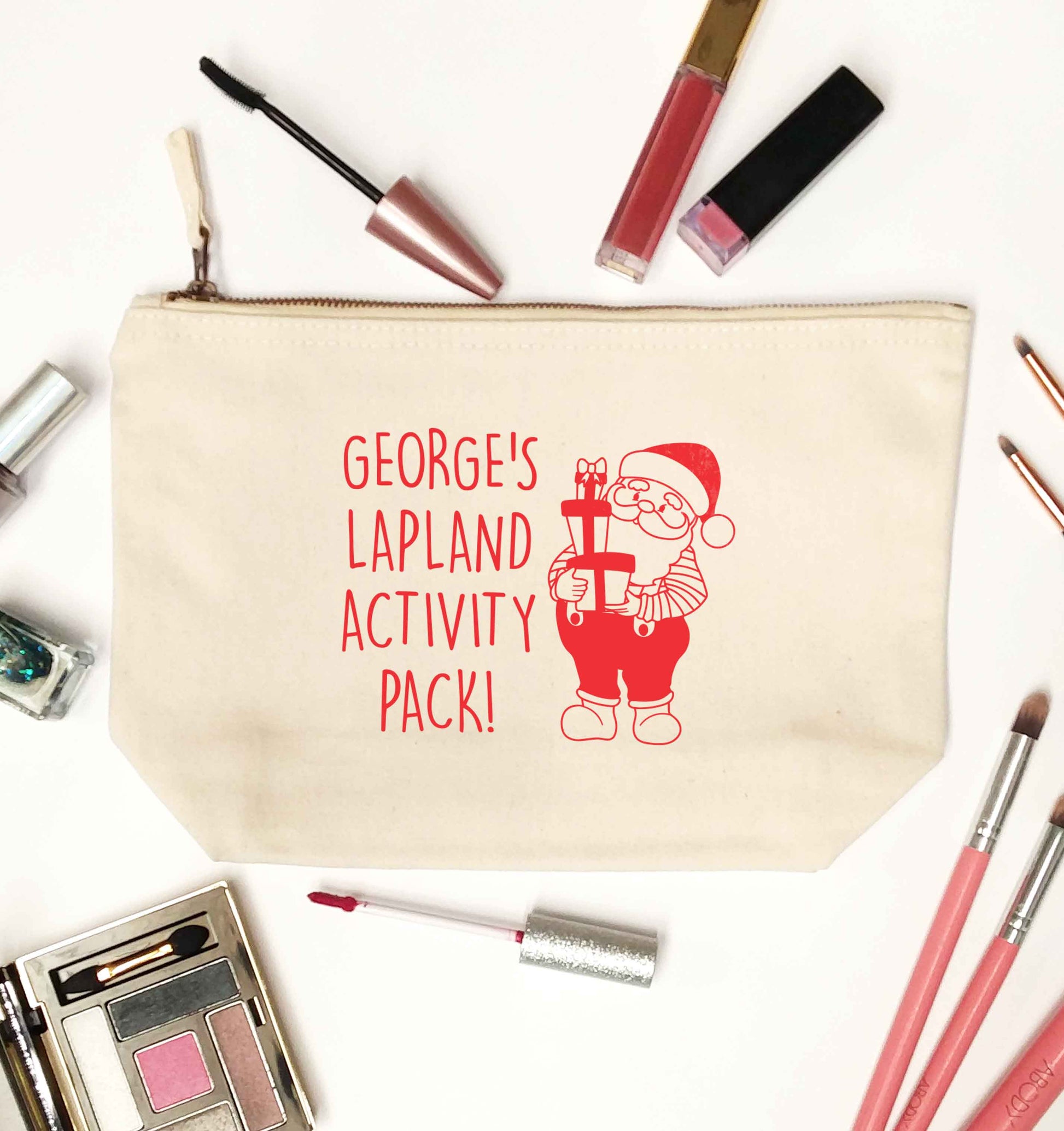 Custom Lapland activity pack natural makeup bag