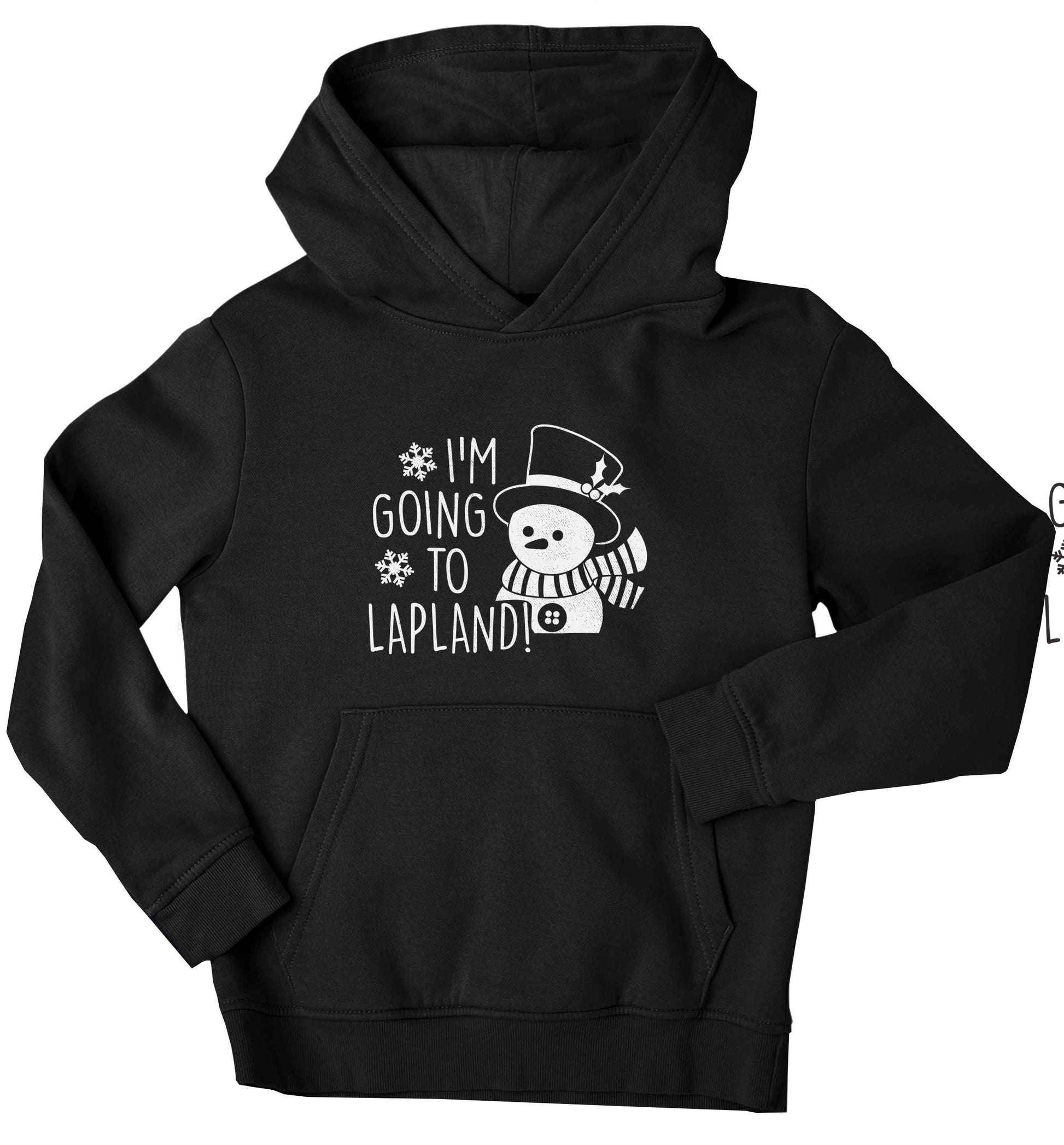 I'm going to Lapland children's black hoodie 12-13 Years