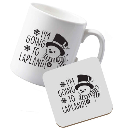 10 oz Ceramic mug and coaster I'm going to Lapland both sides