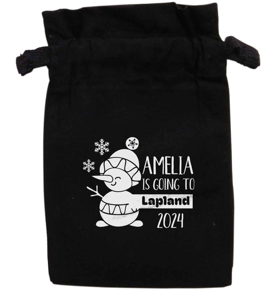 Any name here - is going to Lapland personalised | XS - L | Pouch / Drawstring bag / Sack | Organic Cotton | Bulk discounts available!