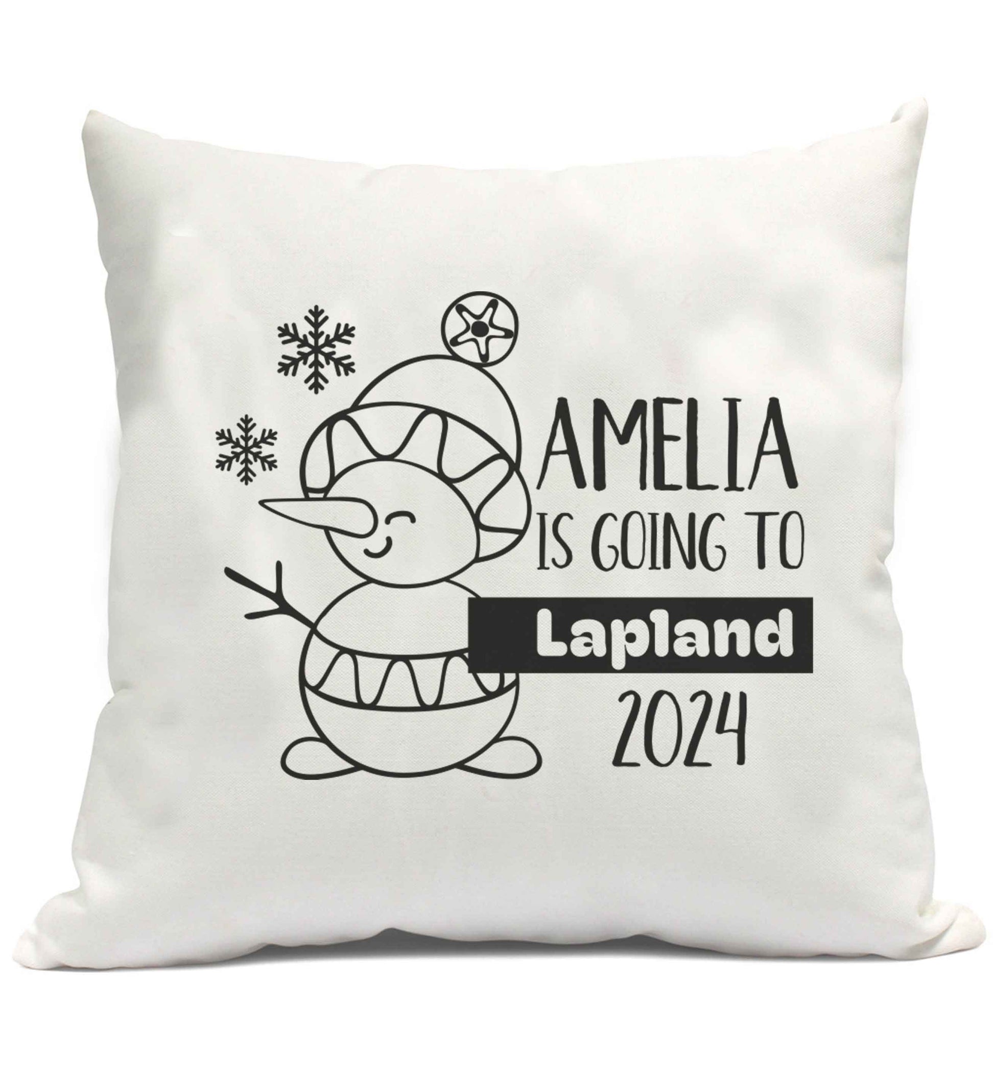 Any name here - is going to Lapland personalised cushion cover and filling