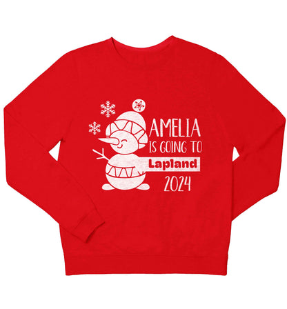 Any name here - is going to Lapland personalised children's grey sweater 12-13 Years