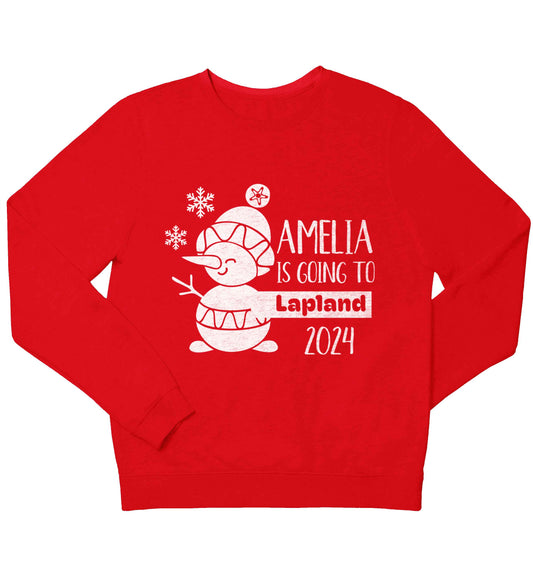 Any name here - is going to Lapland personalised children's grey sweater 12-13 Years