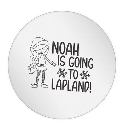 Any name here - is going to Lapland personalised elf 24 @ 45mm matt circle stickers