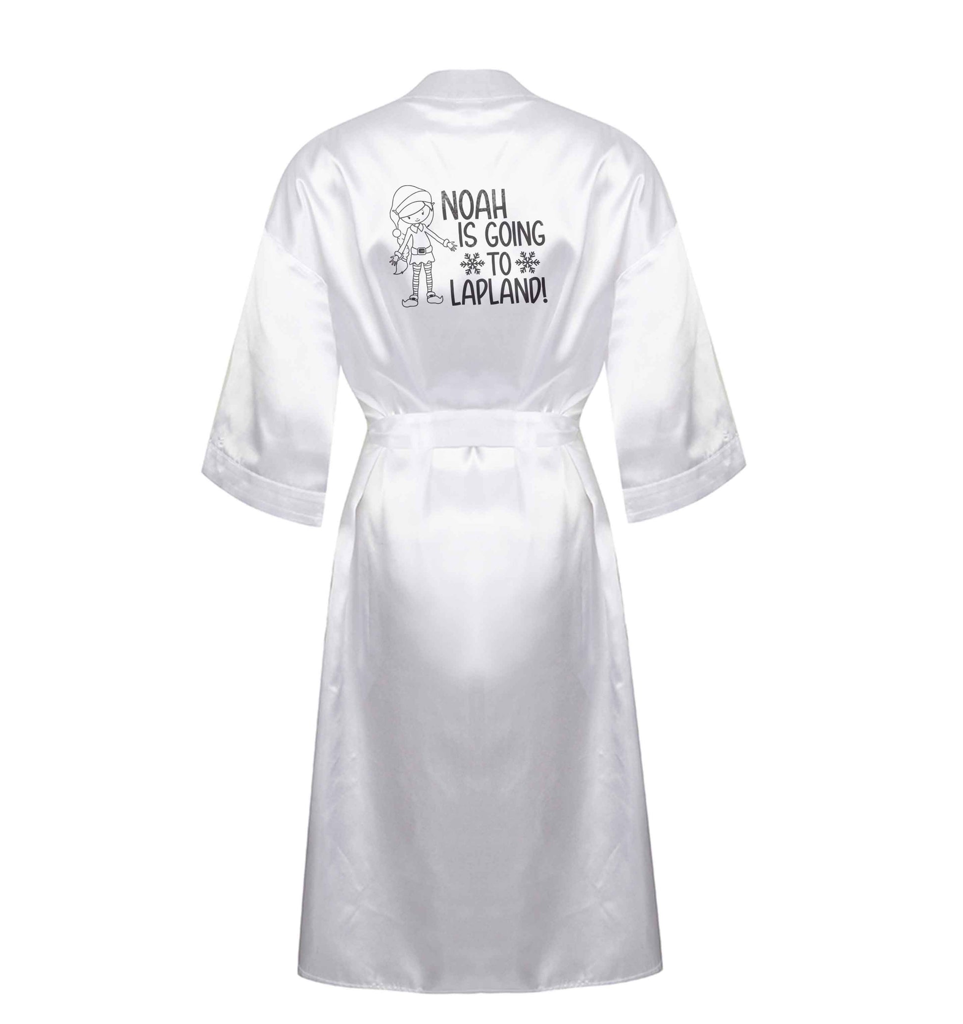 Any name here - is going to Lapland personalised elf XL/XXL white ladies dressing gown size 16/18