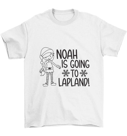 Any name here - is going to Lapland personalised elf Children's white Tshirt 12-13 Years