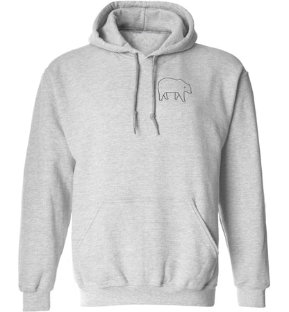 Polar Bear adults unisex grey hoodie 2XL