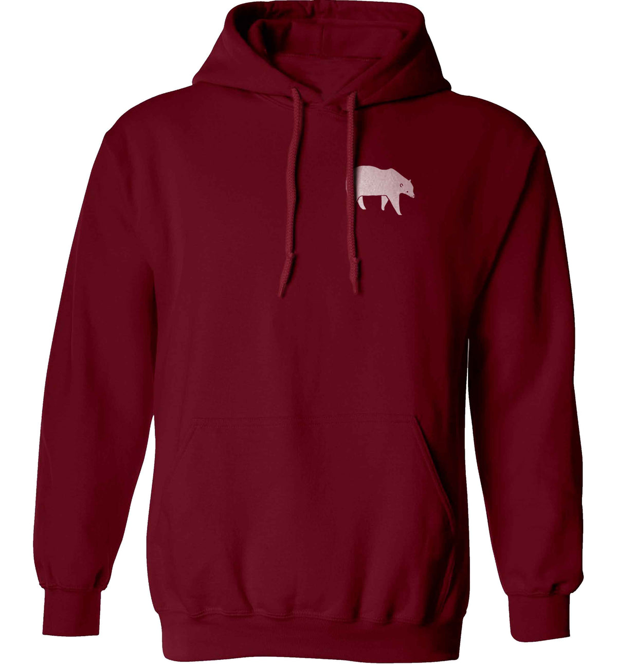 Polar Bear adults unisex maroon hoodie 2XL