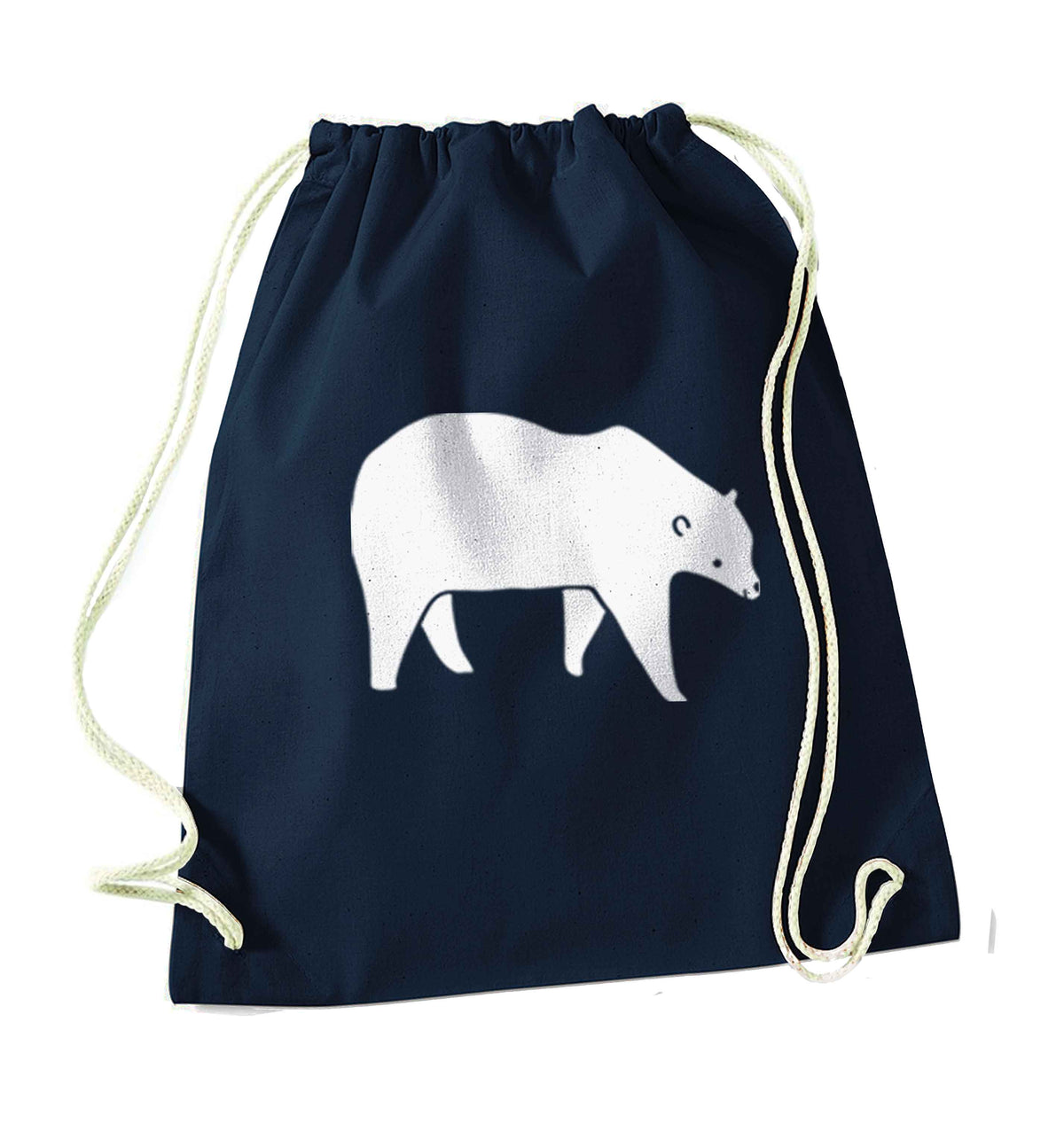 Polar Bear navy drawstring bag