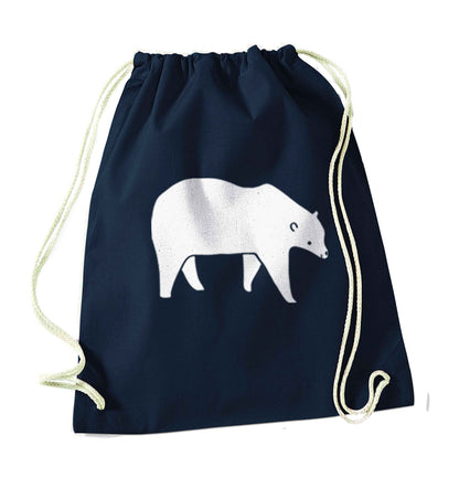 Polar Bear navy drawstring bag