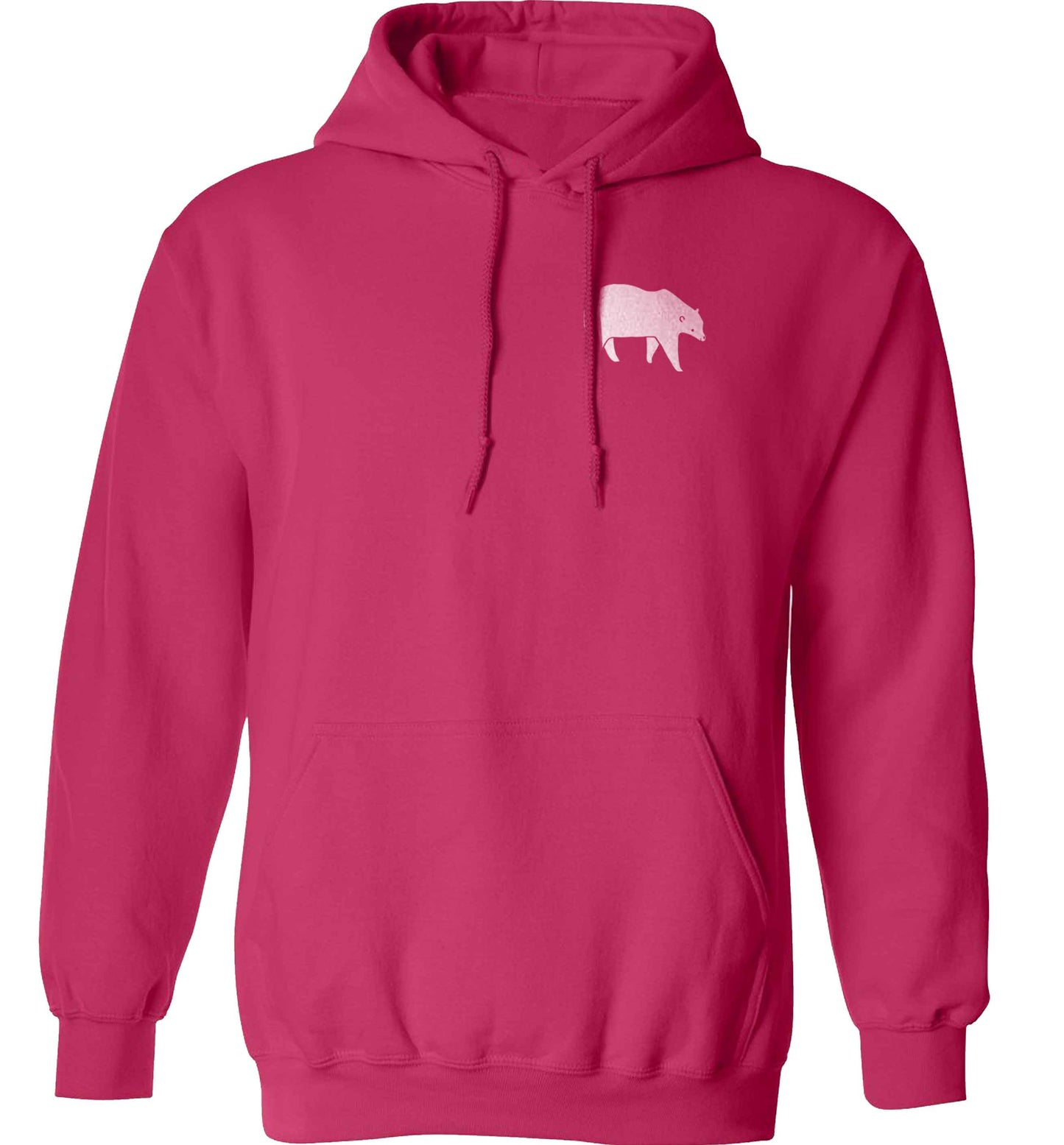 Polar Bear adults unisex pink hoodie 2XL