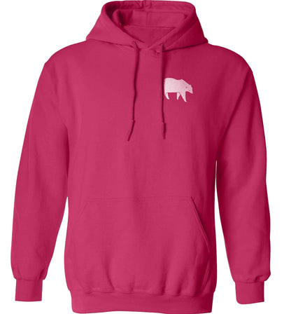 Polar Bear adults unisex pink hoodie 2XL