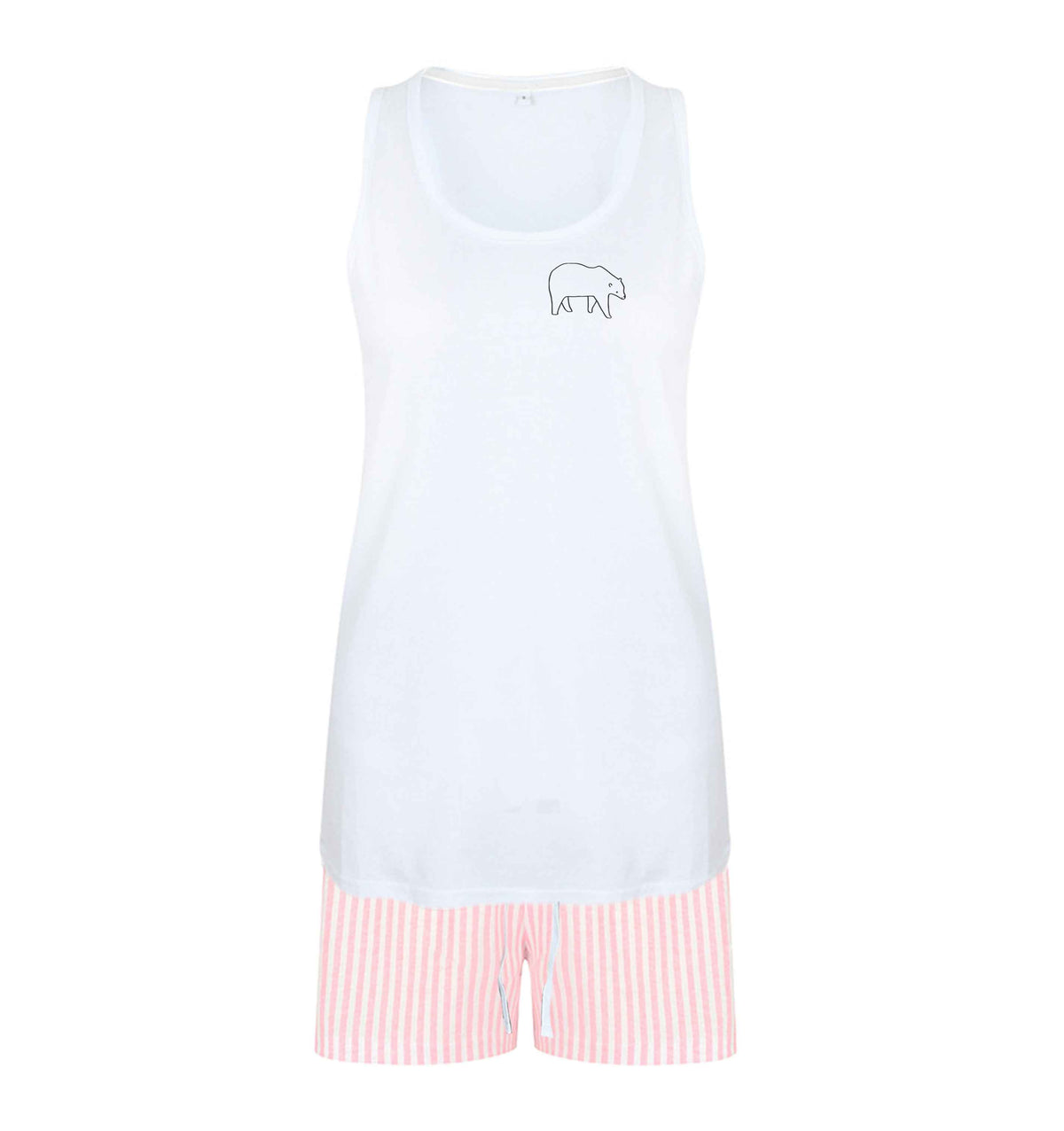 Polar Bear size XL women's pyjama shorts set in pink 