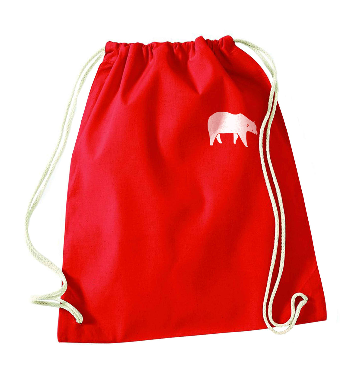 Polar Bear red drawstring bag 