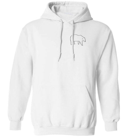 Polar Bear adults unisex white hoodie 2XL