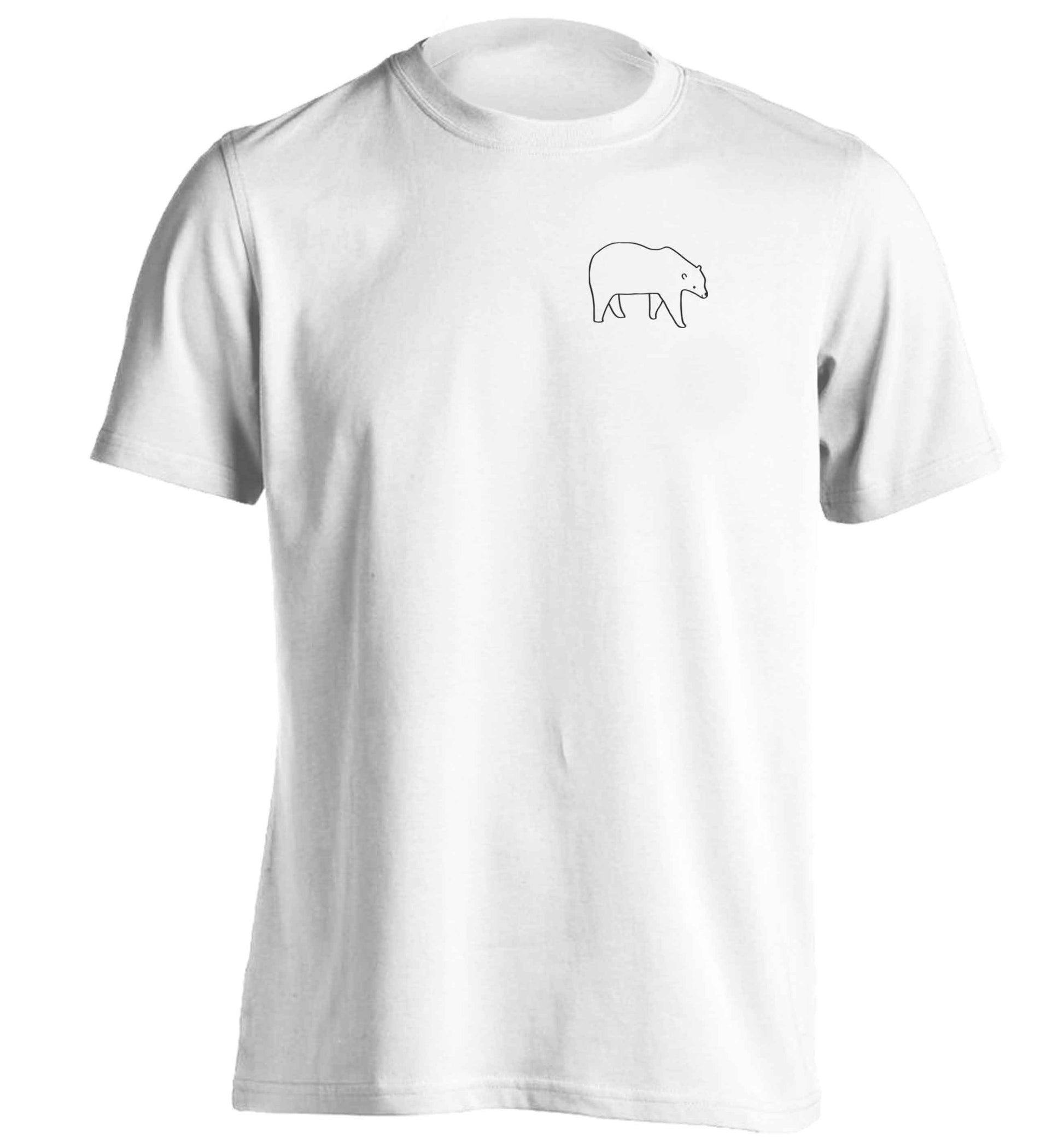 Polar Bear Kit adults unisex white Tshirt 2XL