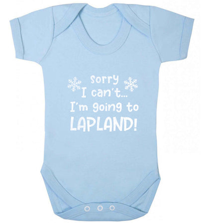 Sorry I can't I'm going to Lapland baby vest pale blue 18-24 months