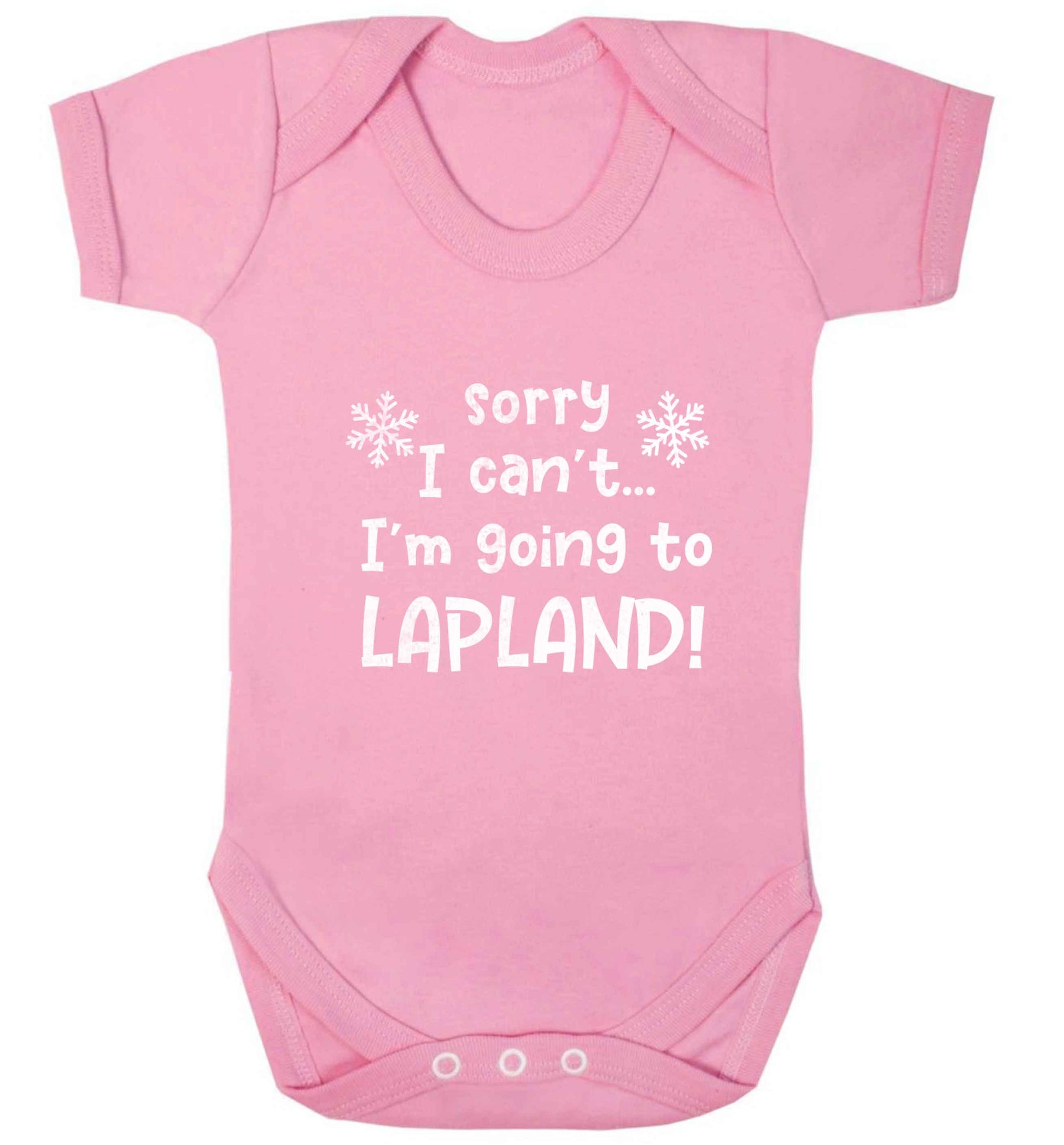 Sorry I can't I'm going to Lapland baby vest pale pink 18-24 months