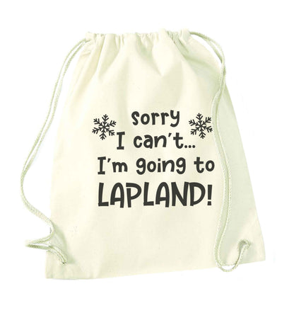 Sorry I can't I'm going to Lapland natural drawstring bag