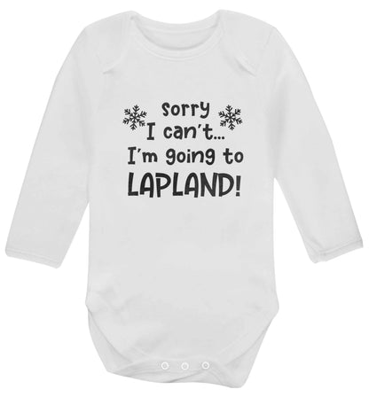 Sorry I can't I'm going to Lapland baby vest long sleeved white 6-12 months