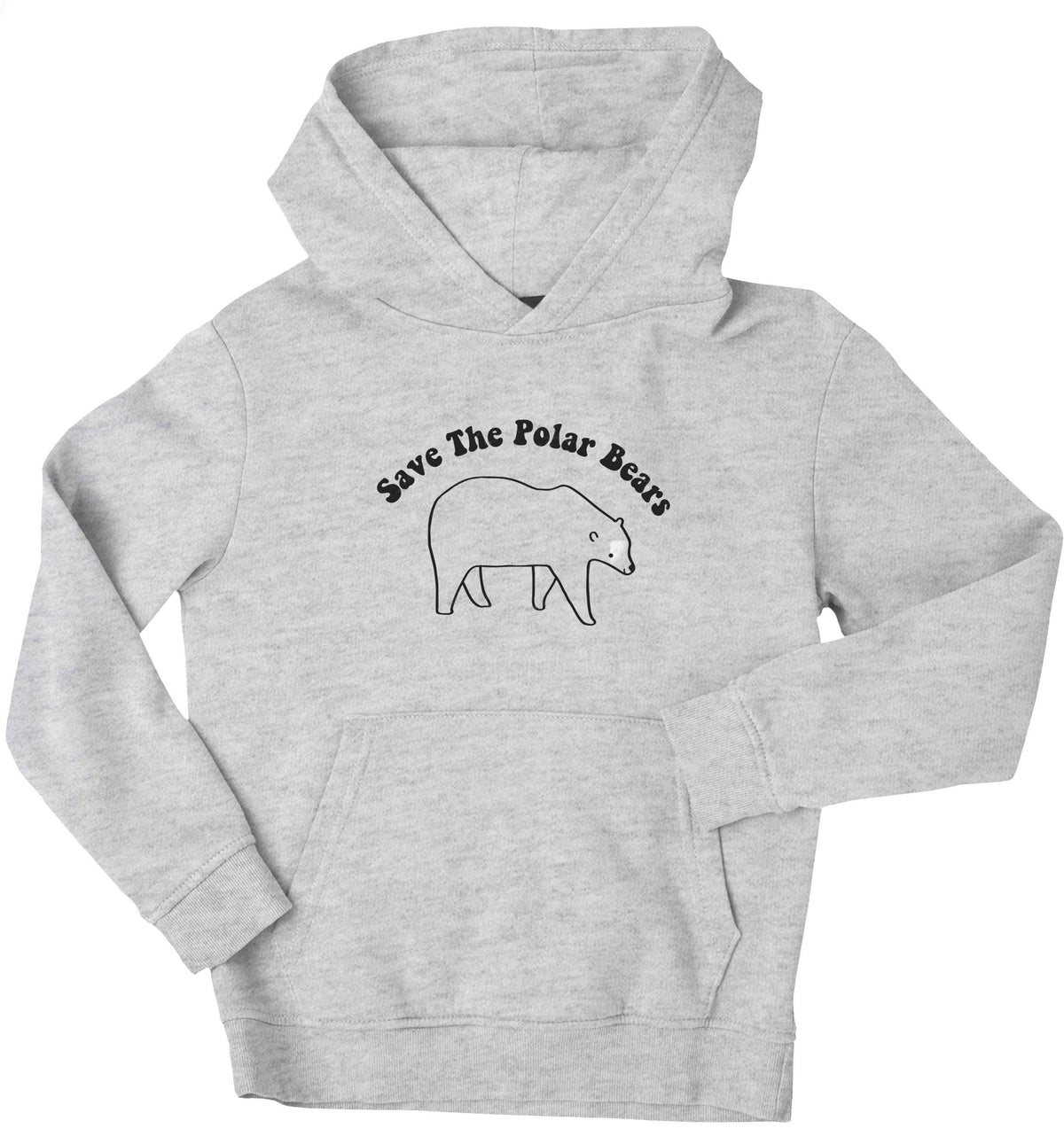 Save The Polar Bears children's grey hoodie 12-13 Years
