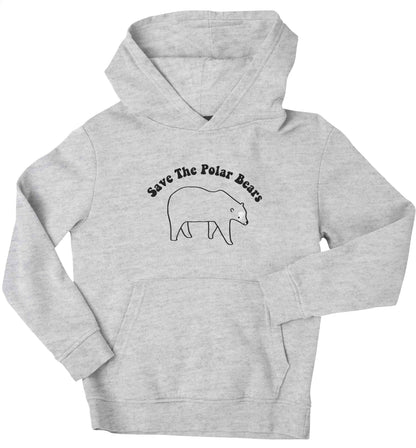 Save The Polar Bears children's grey hoodie 12-13 Years