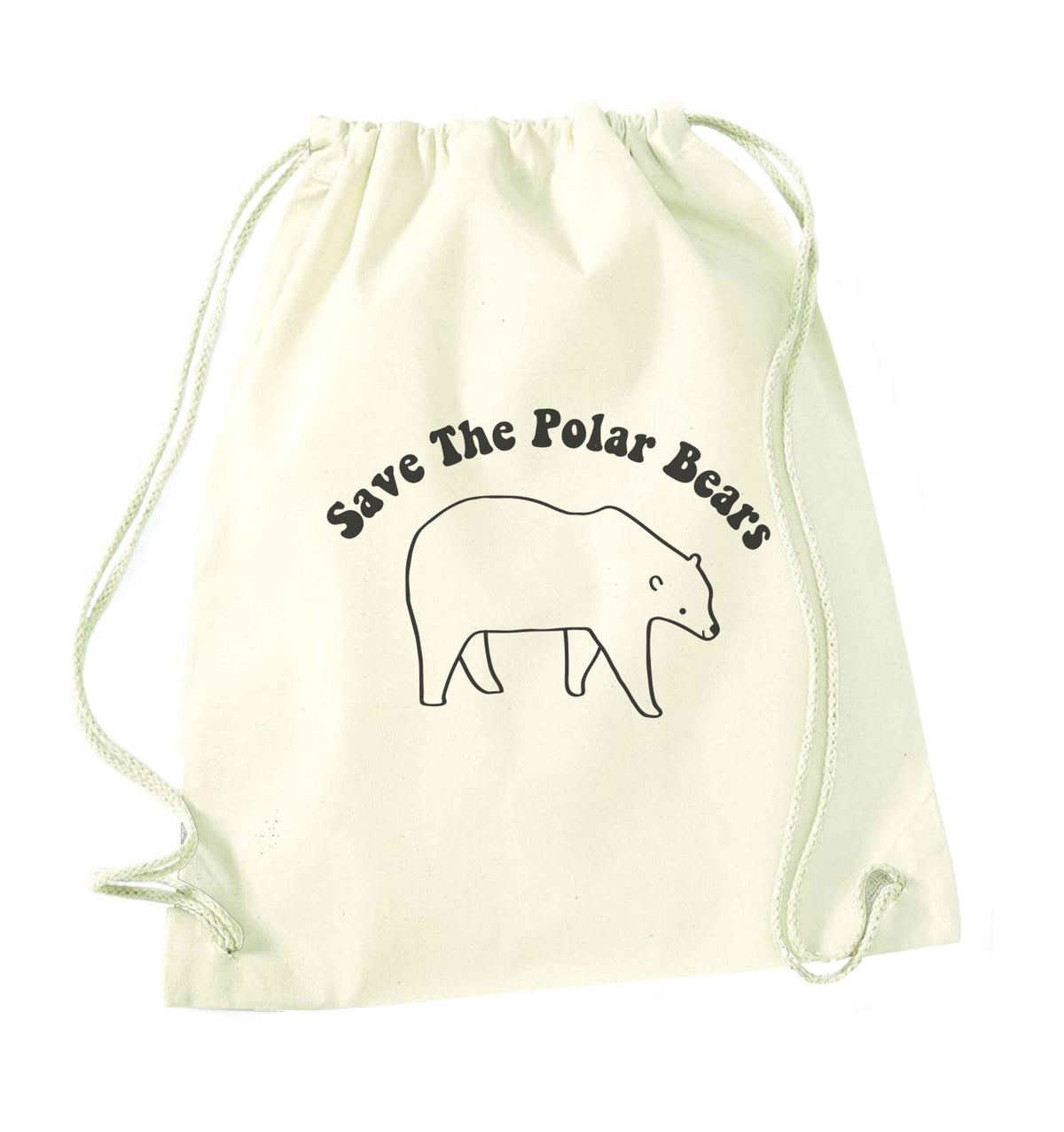 Save The Polar Bears natural drawstring bag