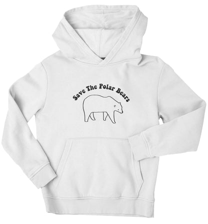 Save The Polar Bears children's white hoodie 12-13 Years