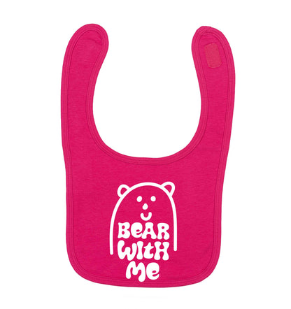 Bear With Me Kit dark pink baby bib