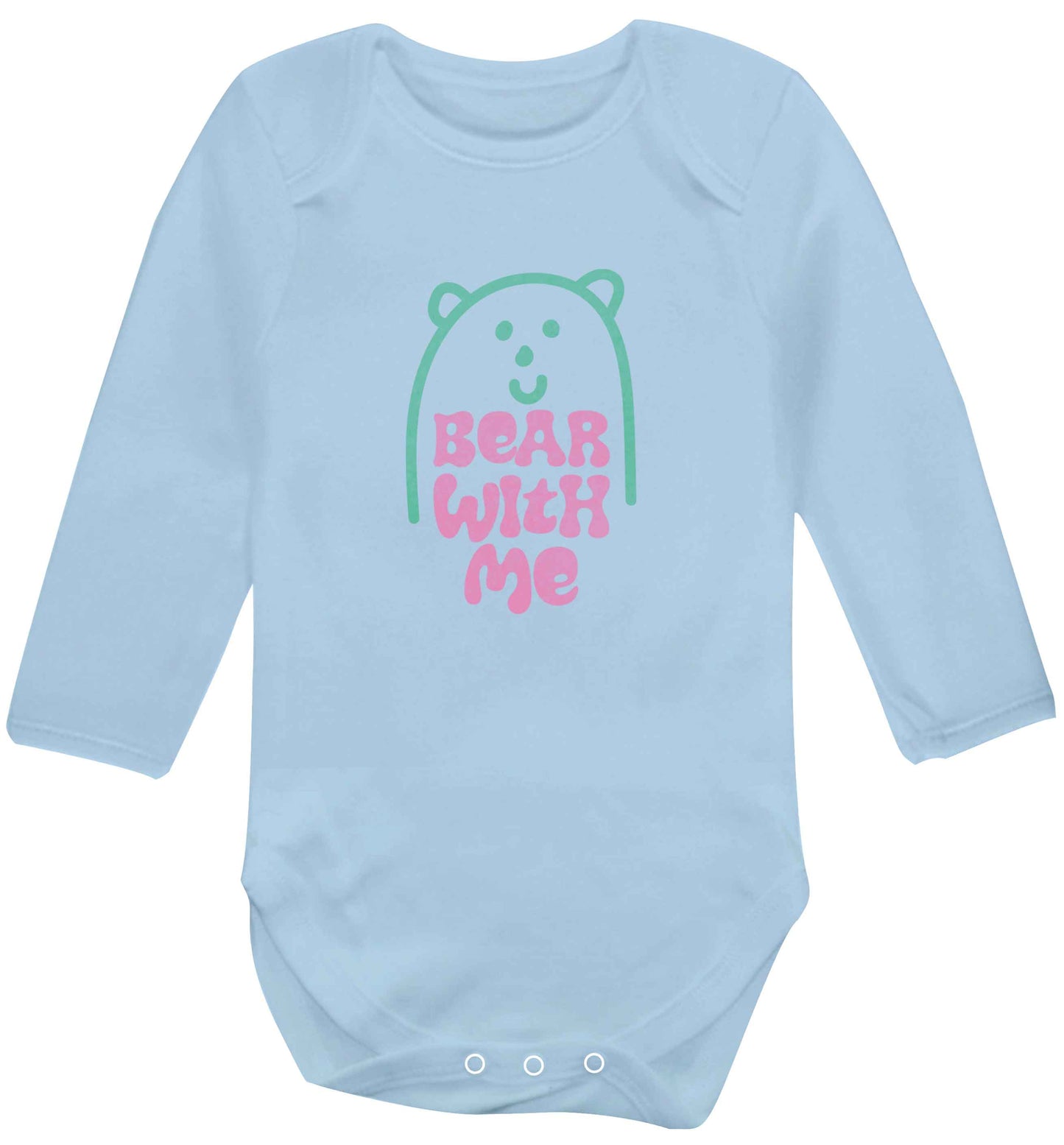 Bear With Me Kit baby vest long sleeved pale blue 6-12 months