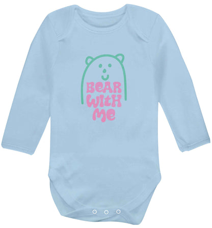 Bear With Me Kit baby vest long sleeved pale blue 6-12 months