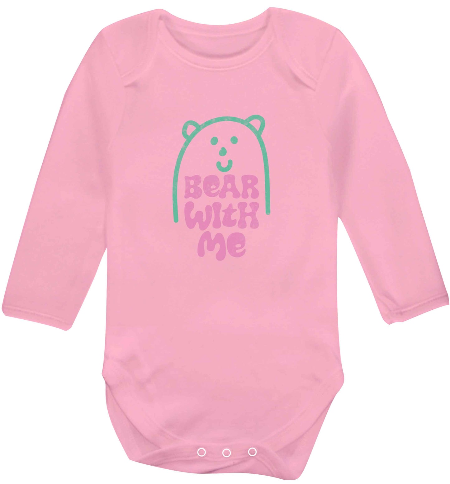 Bear With Me Kit baby vest long sleeved pale pink 6-12 months